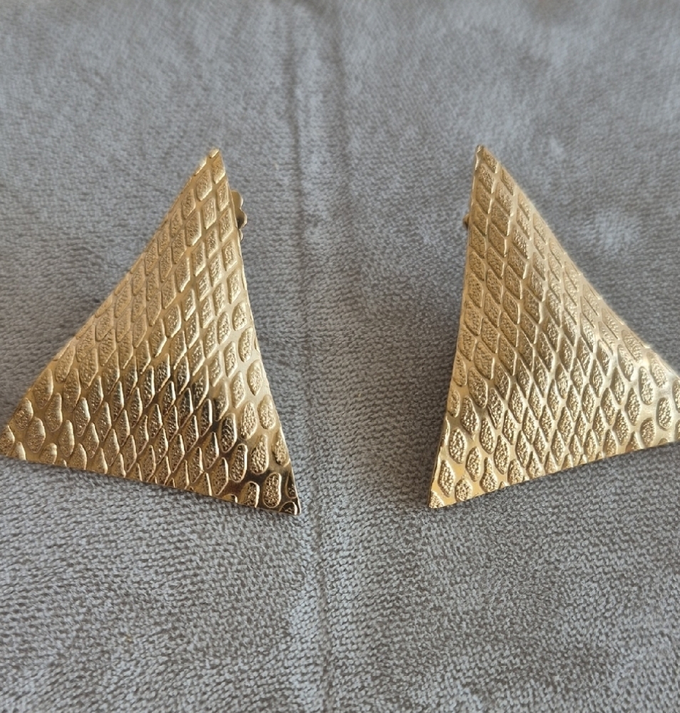 Elegant Gold Triangle Earrings